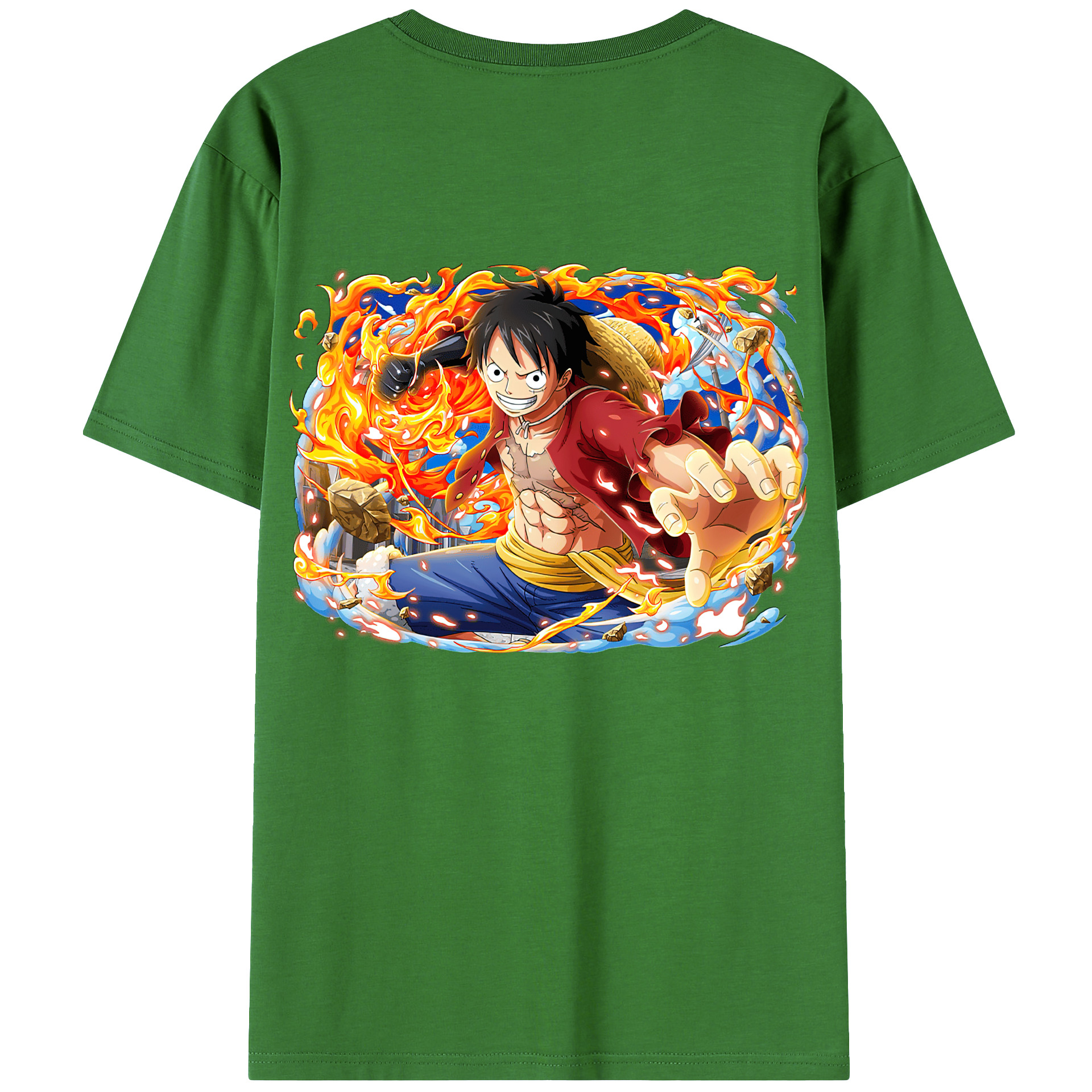 ワンピース モンキー・D・ルフィ ONE PIECE Monkey D. Luffy レディース半袖Tシャツ(バックプリント)